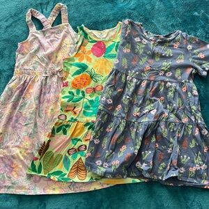 Lot of 3 girls dresses in floral and Fruit Patters
